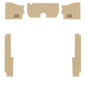 Preview: 1954-56.5 VW Beetle Carpet Kit - Front - 5 Pcs - for use with Rubber Mats - Oatmeal Loop
